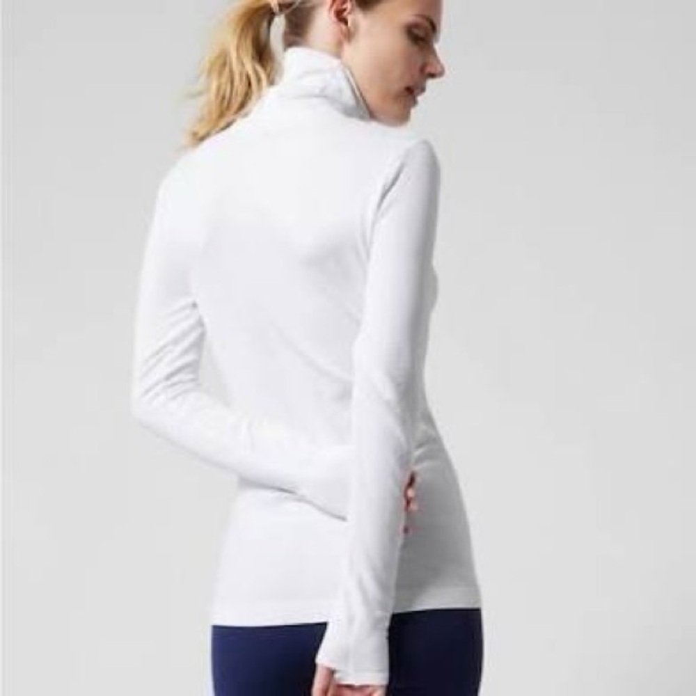 Athleta White Fitted Bodysuit Top